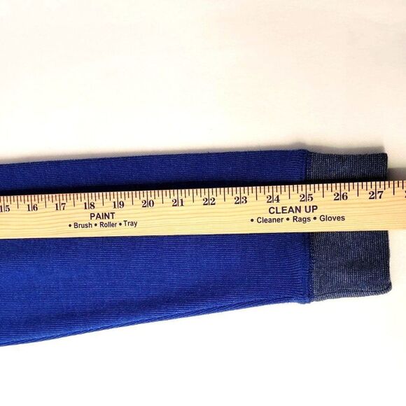 Banana Republic Sweater Mens L Pullover Henley Mock Neck Blue Contract Cuffs - Picture 11 of 11